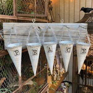 New Etsy Barn-wood  Christmas peace sign rustic